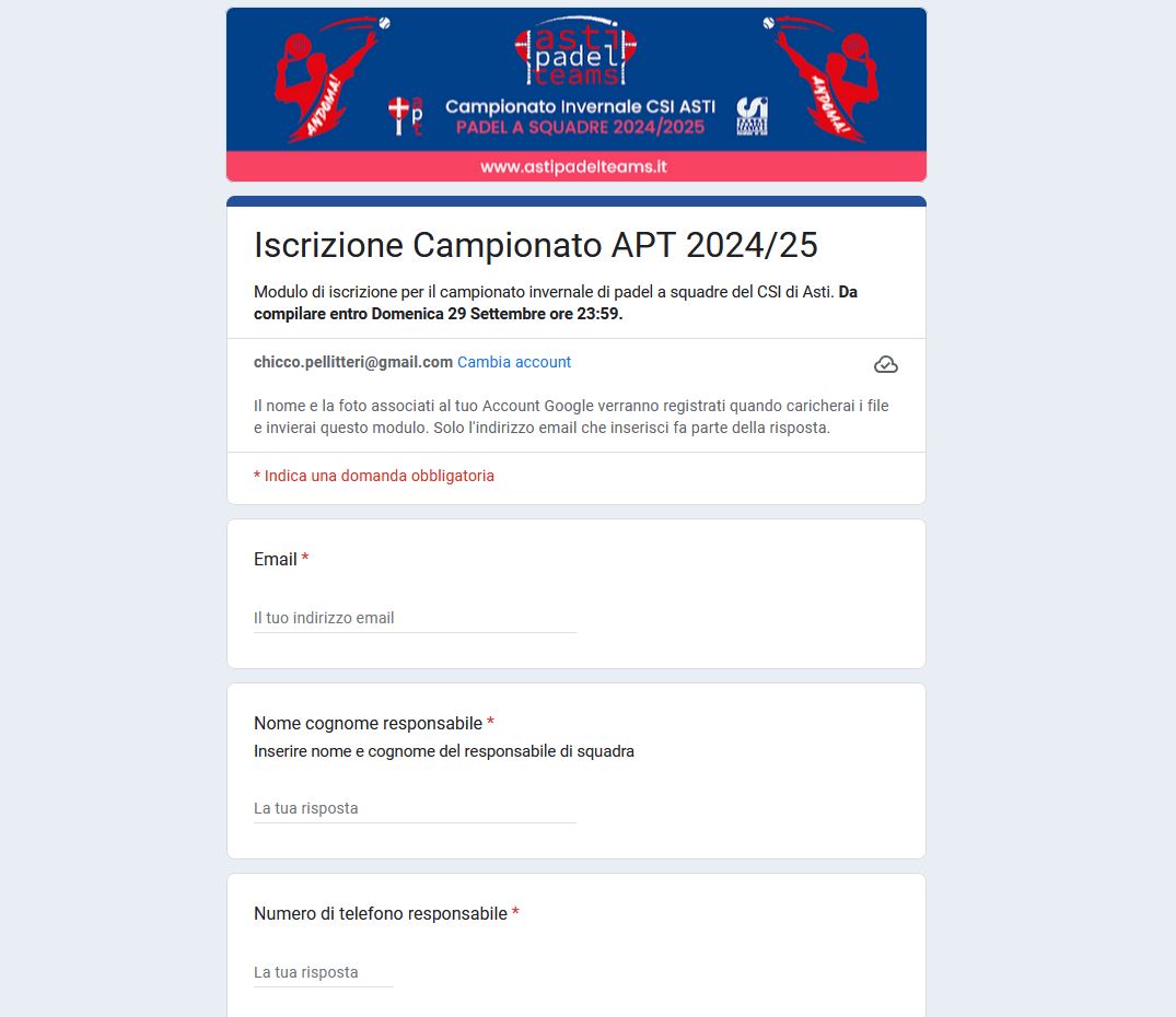 APT 2024/2025: ecco il modulo online