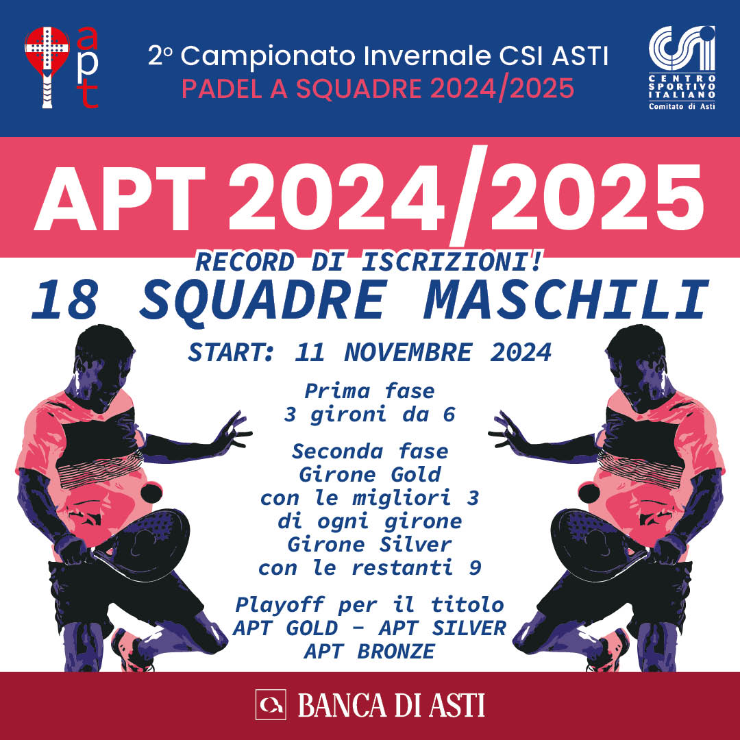 APT 2024/2025, record di iscrizioni!